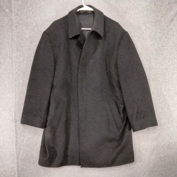 Pronto Uomo Pea Coat Mens Size 44R 100% Wool Black Lined Button Down Pro Work